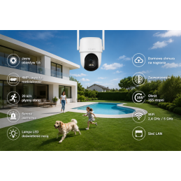 Kamera zewnętrzna WiFi obrotowa Premium AI 5GHz MEARI